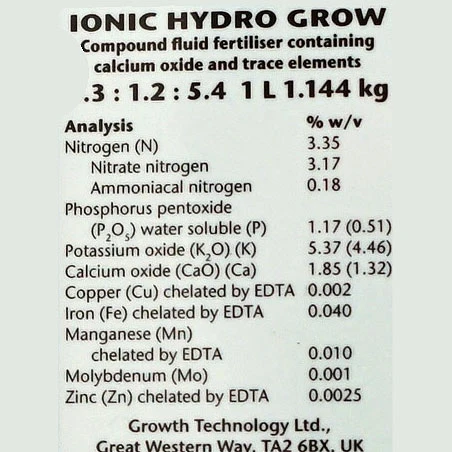 Ionic Hydro Grow, 1 Liter 4 Ionic Hydro Grow, 1 Liter - Image 2