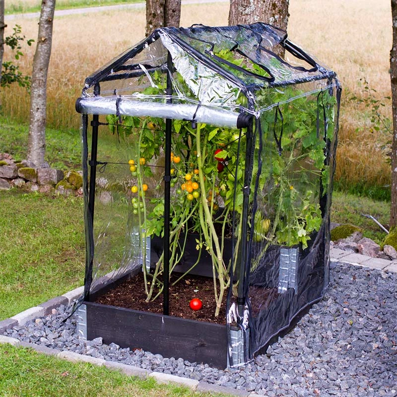 Drivhus DeLux För Odlingslåda, Svart 3 Drivhus DeLux För Odlingslåda, Svart