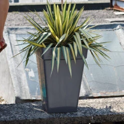 Elho Kruka Loft Urban Kvadratisk 37 Cm, Antracit -Garden Supplies Sales 2024 fyrkantig gra kruka utomhus urban loft