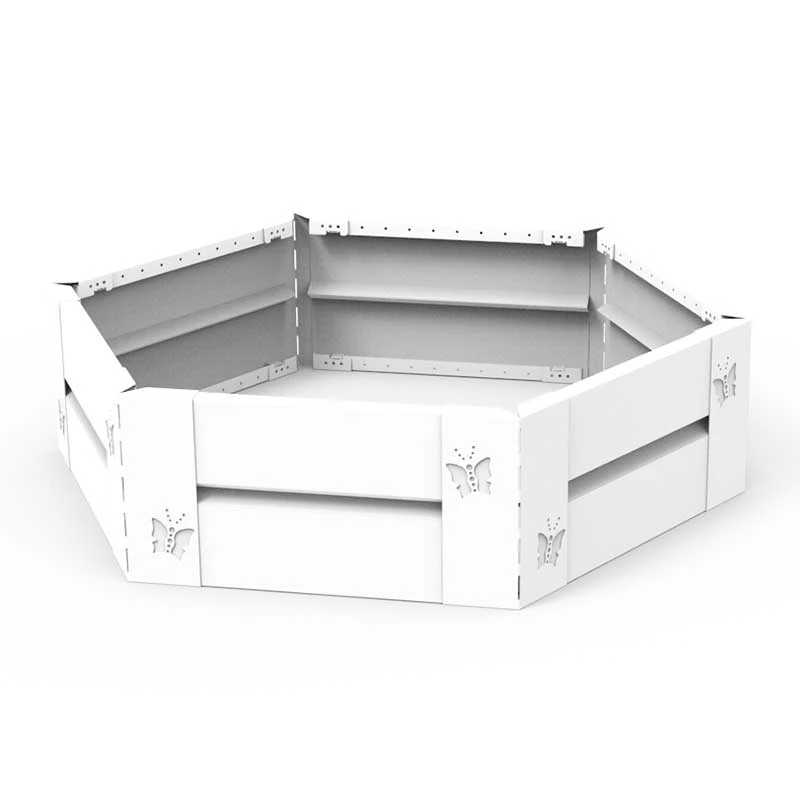 Odlingslåda Hexagon I Plåt - Vit 40 Cm 3 Odlingslåda Hexagon I Plåt - Vit 40 Cm