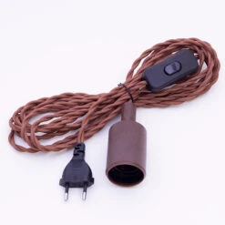 Lamphållare HELIX E27, Brun