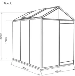 Piccolo 3, Alu -Garden Supplies Sales 2024 mattangivelser vaxthus piccolo 1