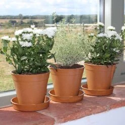 Bambukruka 15 Cm Terrakotta, 5-pack -Garden Supplies Sales 2024 planteringskrukor och fat i bambu terrakottafarg