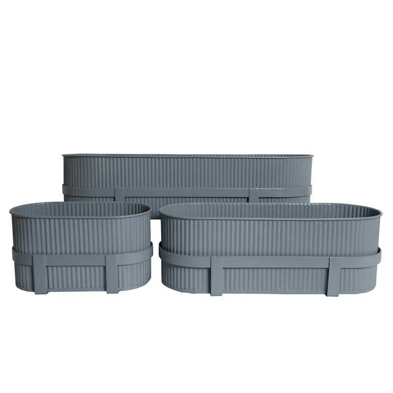 Blomlåda I Plåt 3-pack, Grå 3 Blomlåda I Plåt 3-pack, Grå