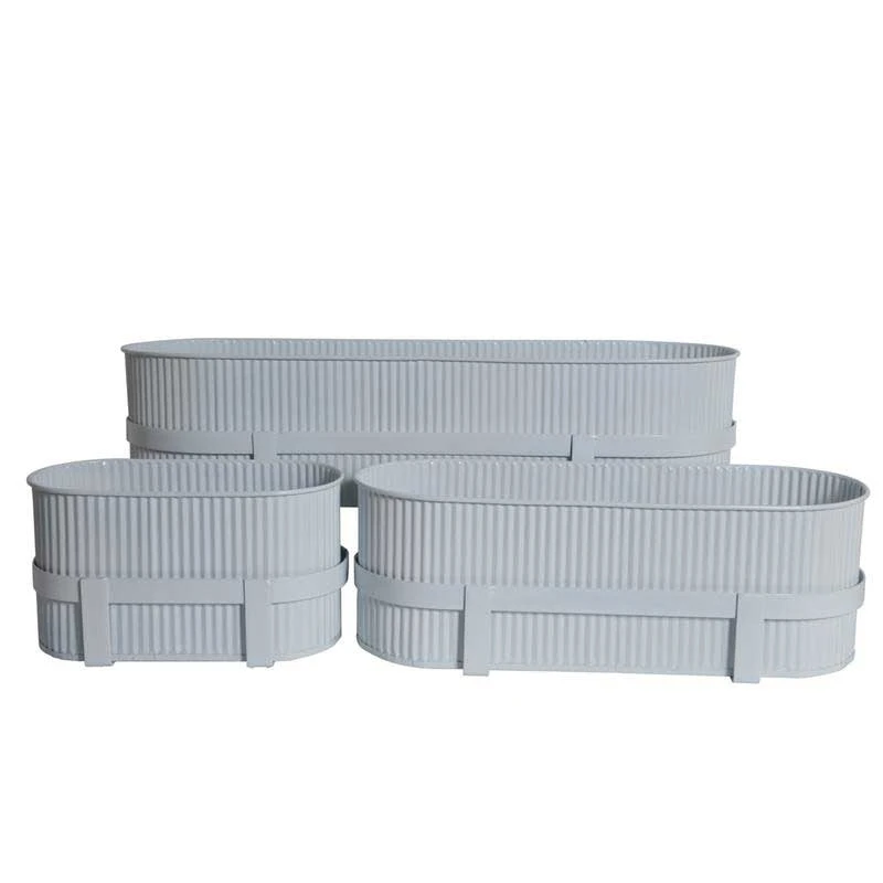 Blomlåda I Plåt 3-pack, Vit 3 Blomlåda I Plåt 3-pack, Vit