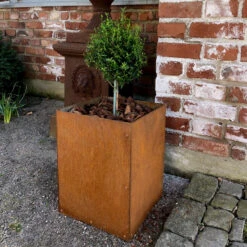 Kruka Corten Utan Botten 45x45x55 Cm -Garden Supplies Sales 2024 utekruka corten rost i uteplats 1
