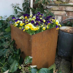 Kruka Corten Utan Botten 60x60x55 Cm